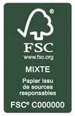 Example of FSC logo applied on the cardboard box surface in France 